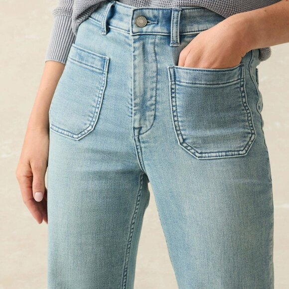 Faherty Stretch Terry Patch Pocket Pants Eastern Shore Wash Size 25 - Picture 4 of 8